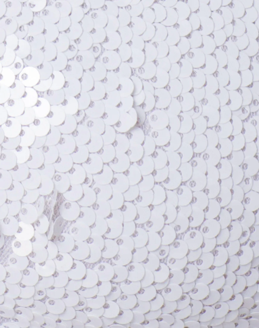 Cogi Top in Matte Fishcale Sequin White - Image 7