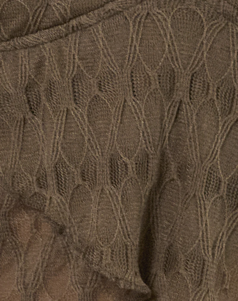 Cojira Cami Top in Textured Knit Mocha Brown - Image 6