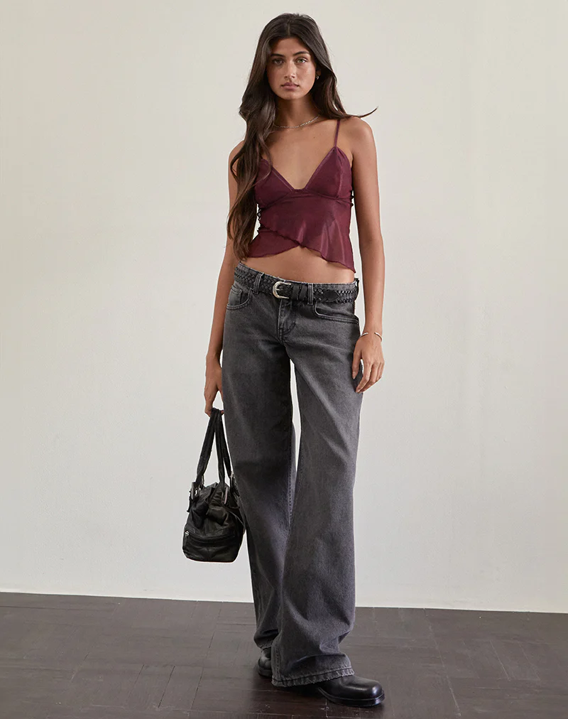 Cojira Mesh Butterfly Top in Tonal Burgundy Paisley - Image 2