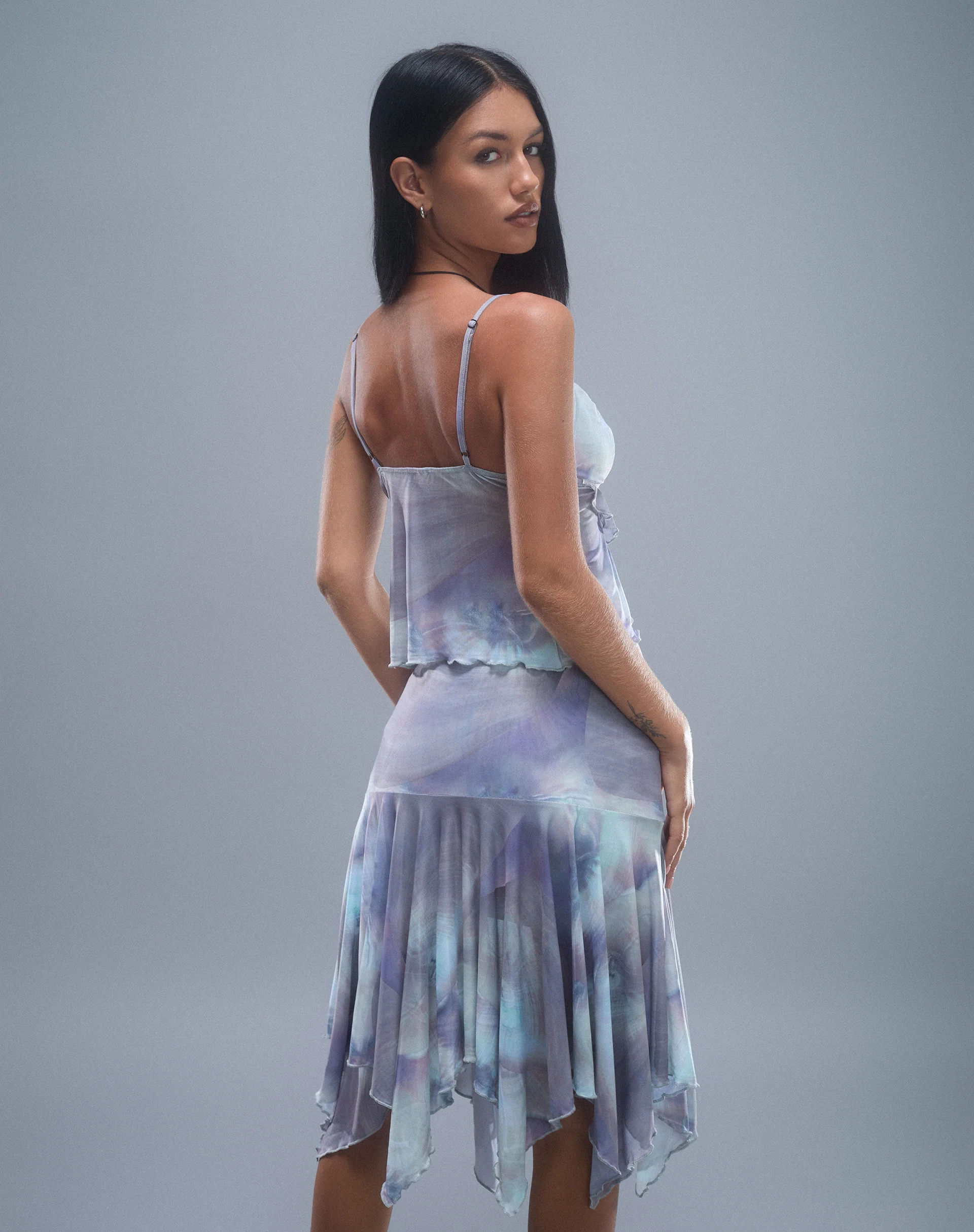 Cojira Mesh Butterfly Top in Printed Pearly Shell - Image 6