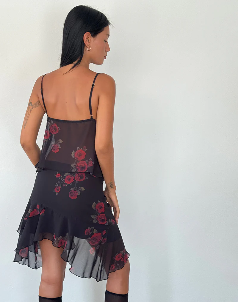 Cojira Mesh Butterfly Top in Vintage Roses Black - Image 5