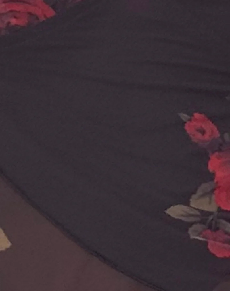 Cojira Mesh Butterfly Top in Vintage Roses Black - Image 6