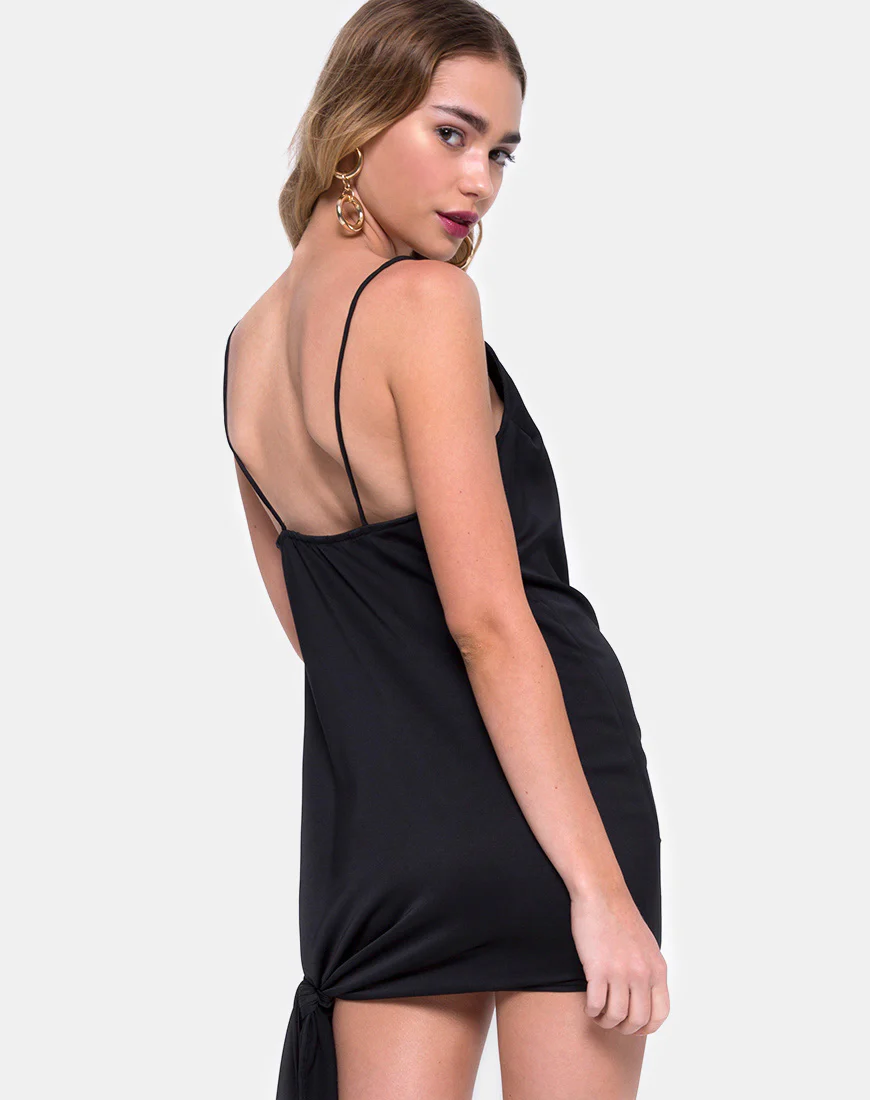 Colaro Slip Dress in Black - Image 2