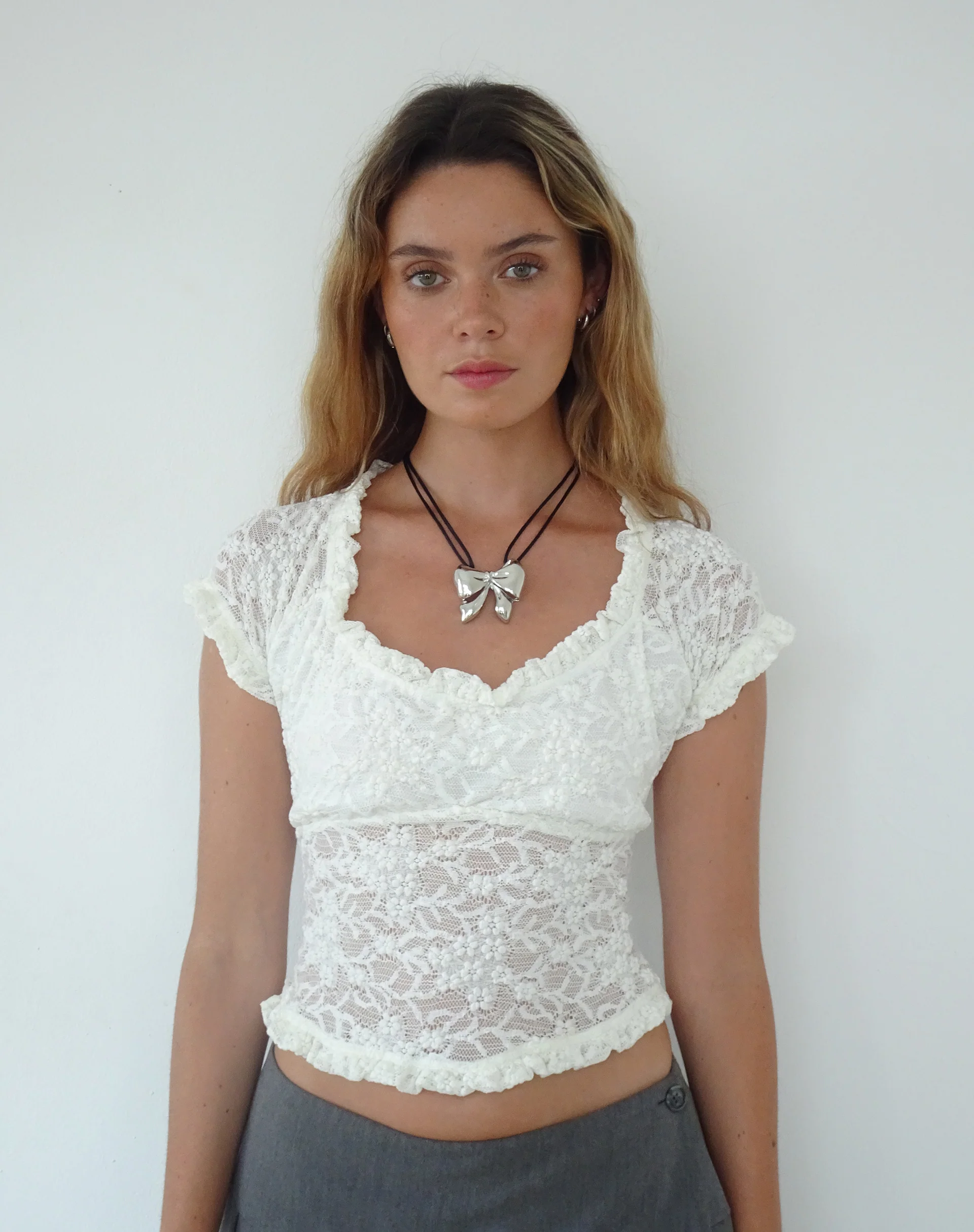 Colette Cord Big Bow Necklace by Gemini Jewels - Image 3