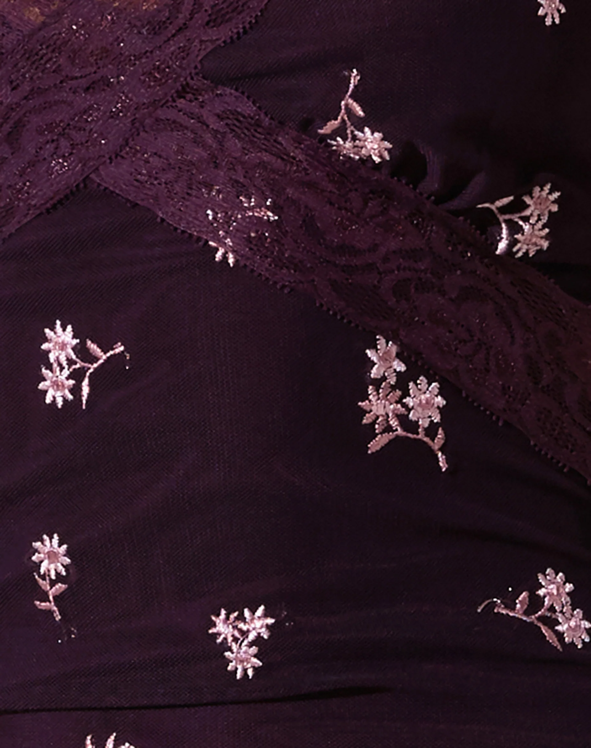 Coline Mini Dress in Plum Daisy Embro - Image 5