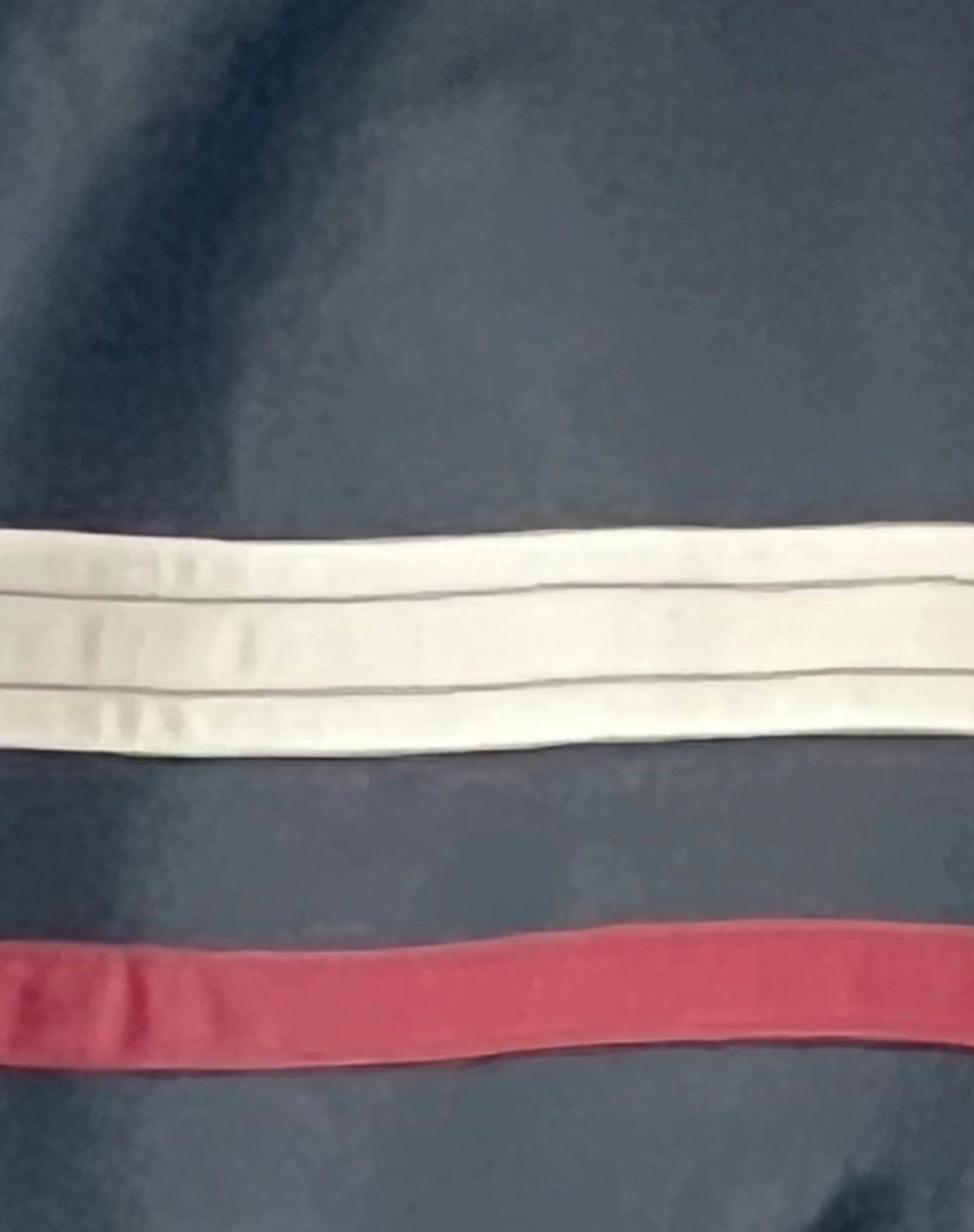 Colton Jacket in PU Black with Ivory and Red Stripe - Image 8