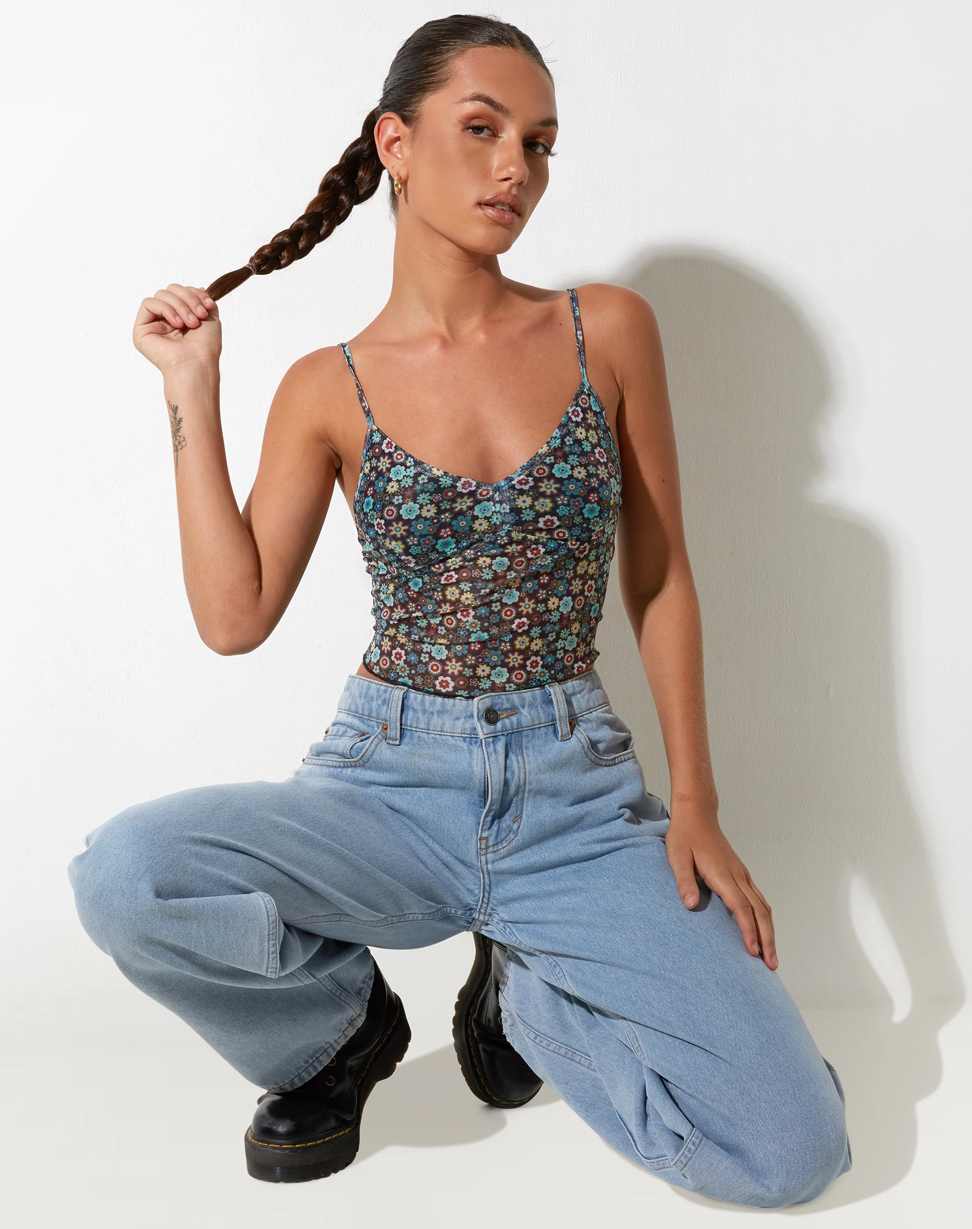 Conchita Crop Top in Folk Floral - Image 4