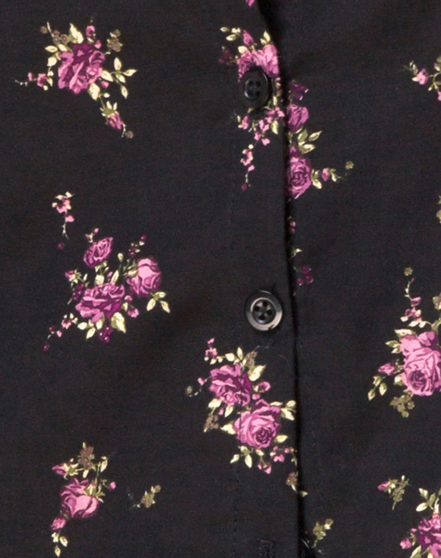 Conila Crop Blouse in Sohey Rose Black - Image 5