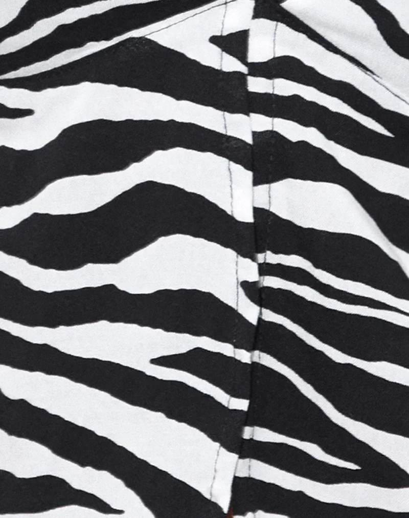 Coraji Top in Zebra Print Black and White - Image 6