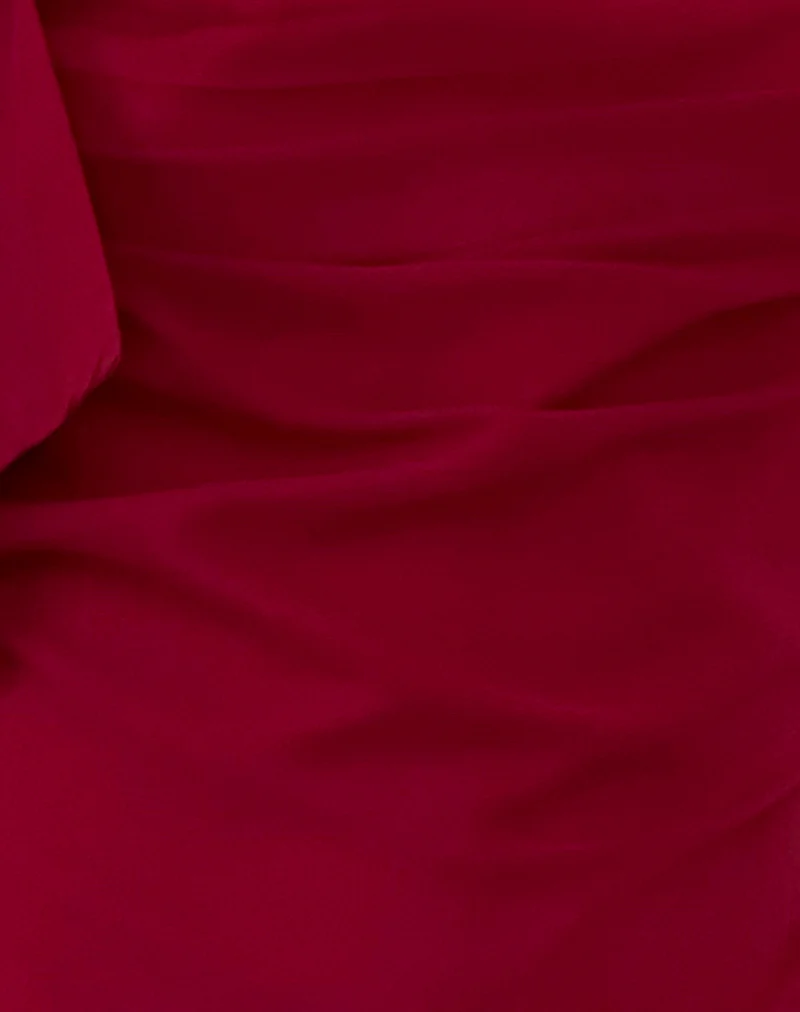 Coraline Bow Mini Dress in Burgundy - Image 6