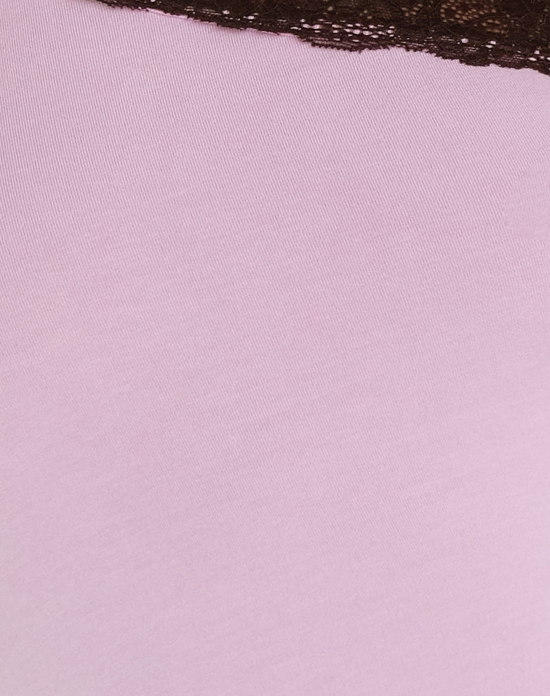 Cordia One Shoulder Top in Lavender with Bitter Chocolate Lace - Image 6