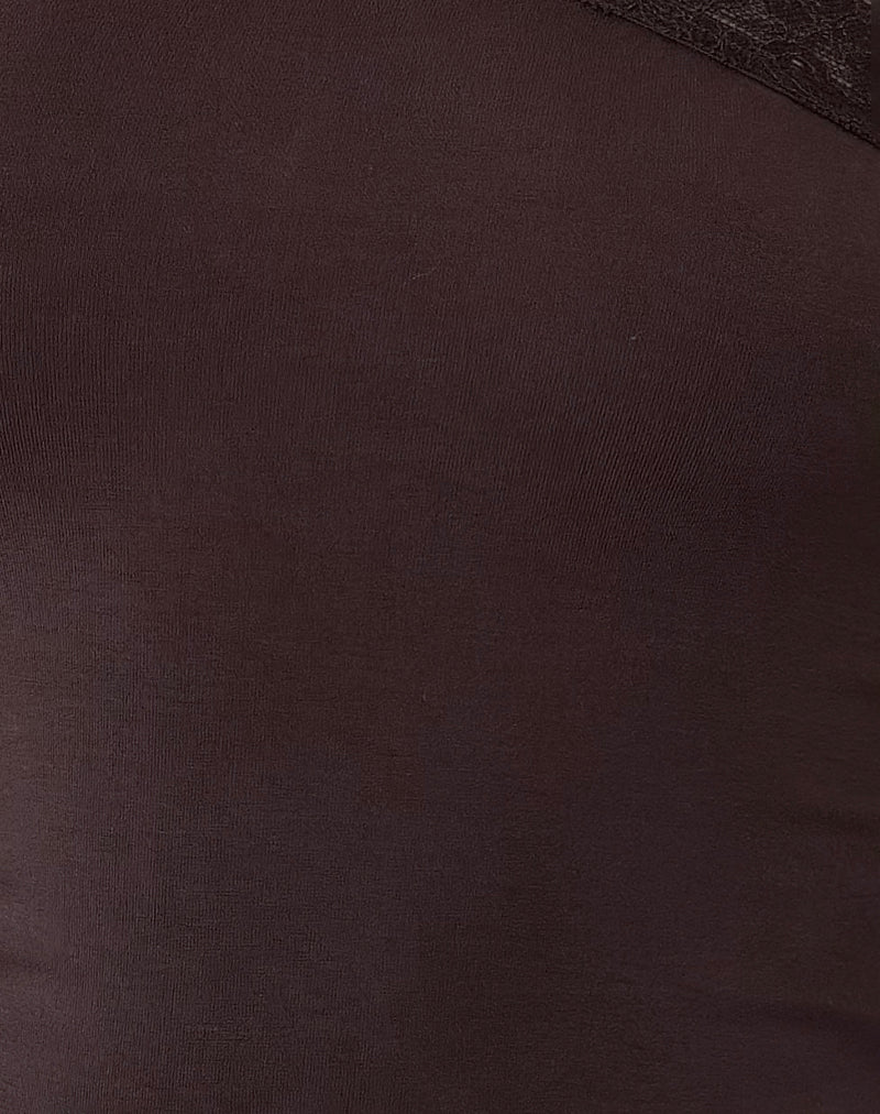Cordia One Shoulder Top in Bitter Chocolate - Image 6