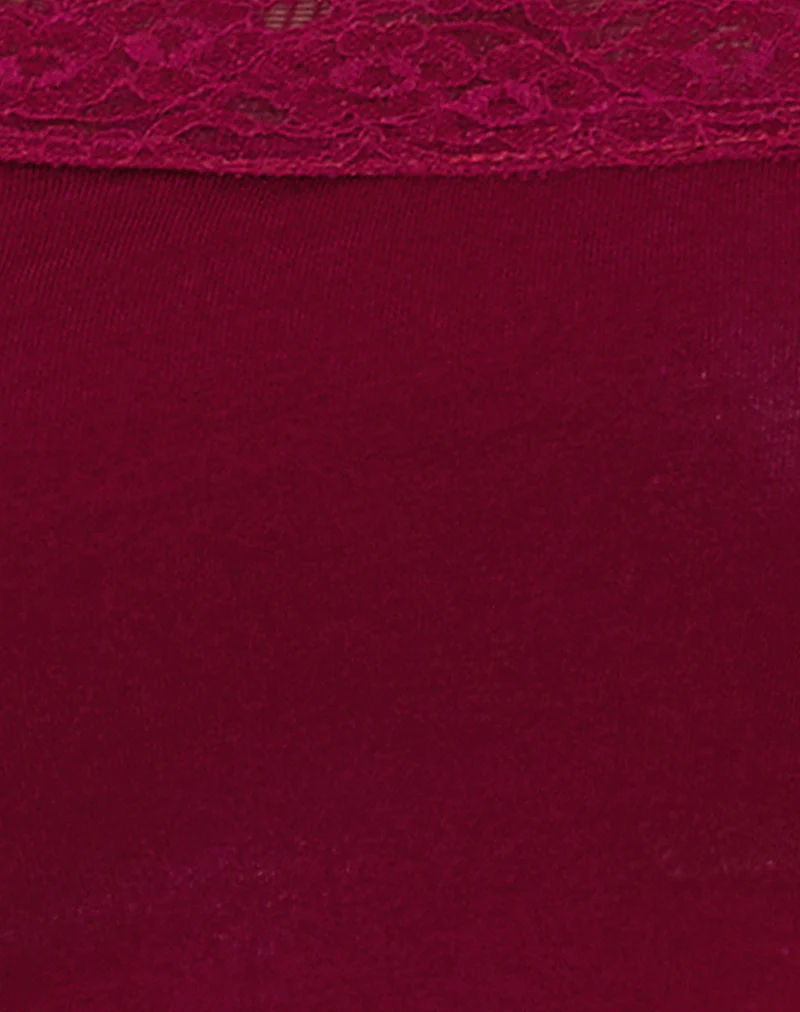 Cordia One Shoulder Top in Burgundy - Image 6