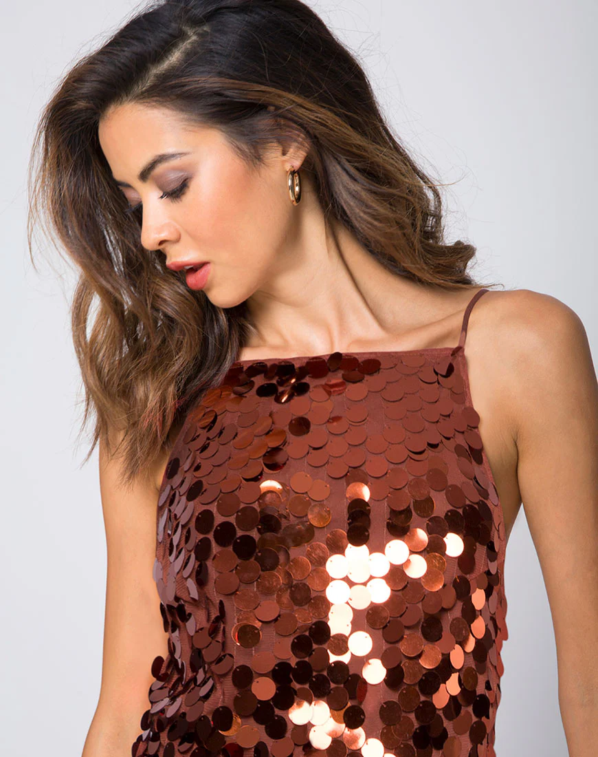 Corine Slip Dress in Rust - Image 2