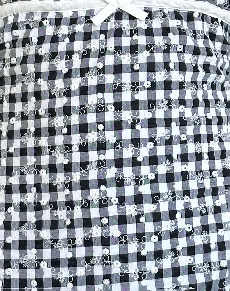 Corla Mini Dress in Black Floral Gingham - Image 6