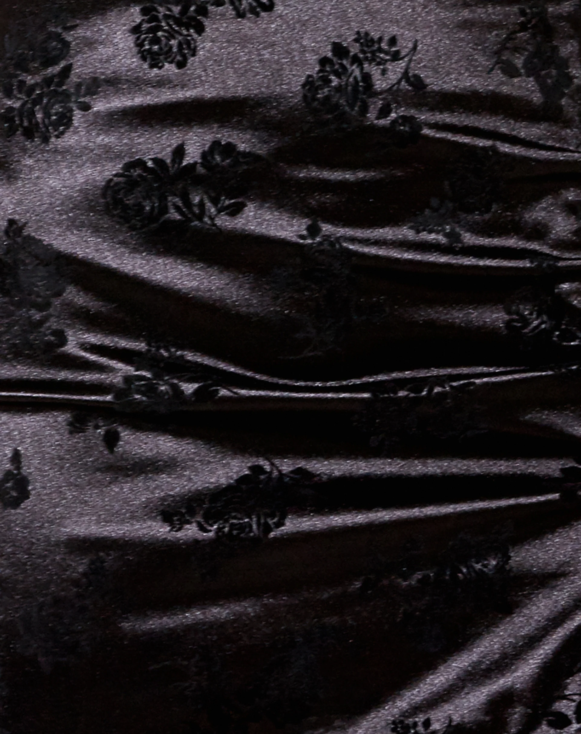 Corla Mini Skirt in Black Rose Flock with Lace - Image 7