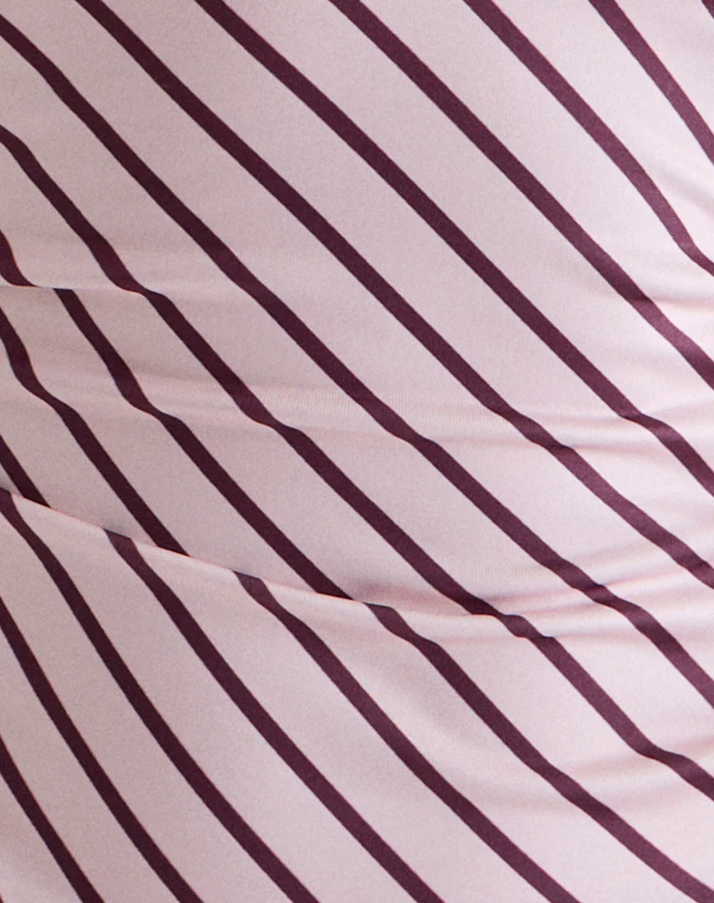 Cosimo Halter Top in Diagonal Stripe Baby Pink - Image 7