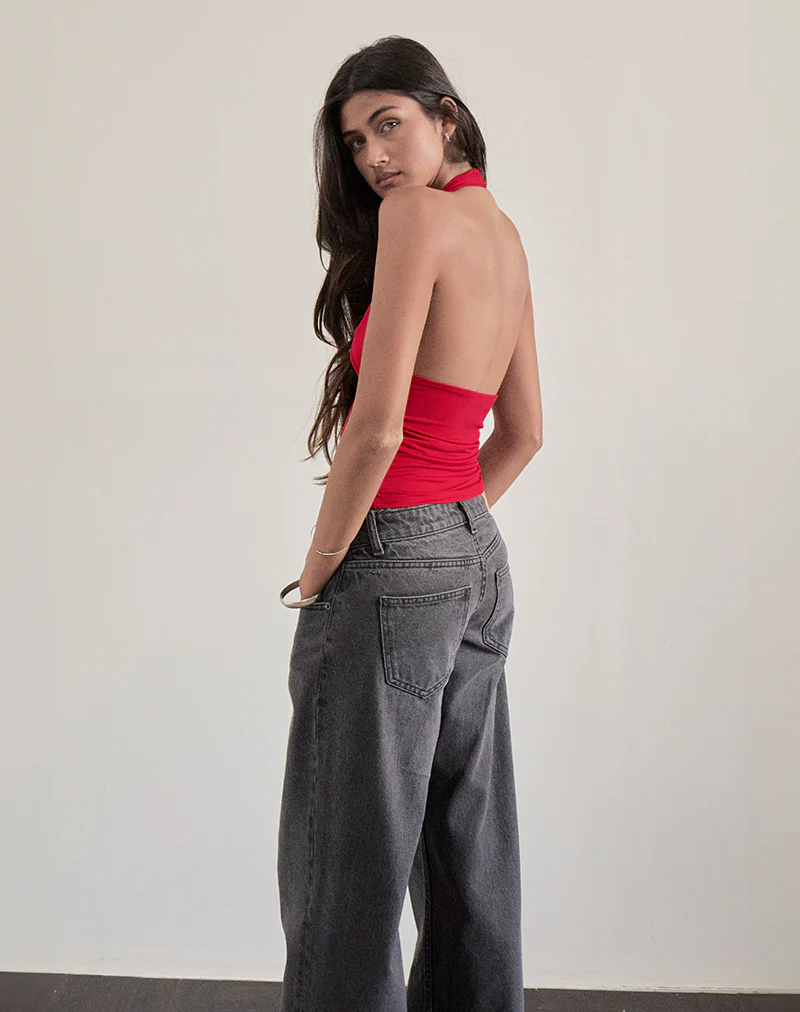 Cosimo Halterneck Top in Red - Image 2