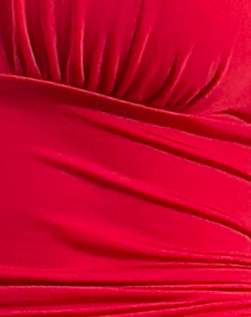 Cosimo Halterneck Top in Red - Image 7