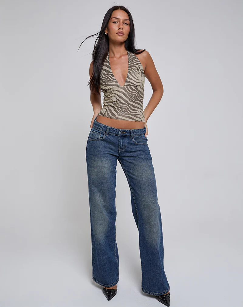 Costra Top in Mesh Wild Animal Neutral - Image 2