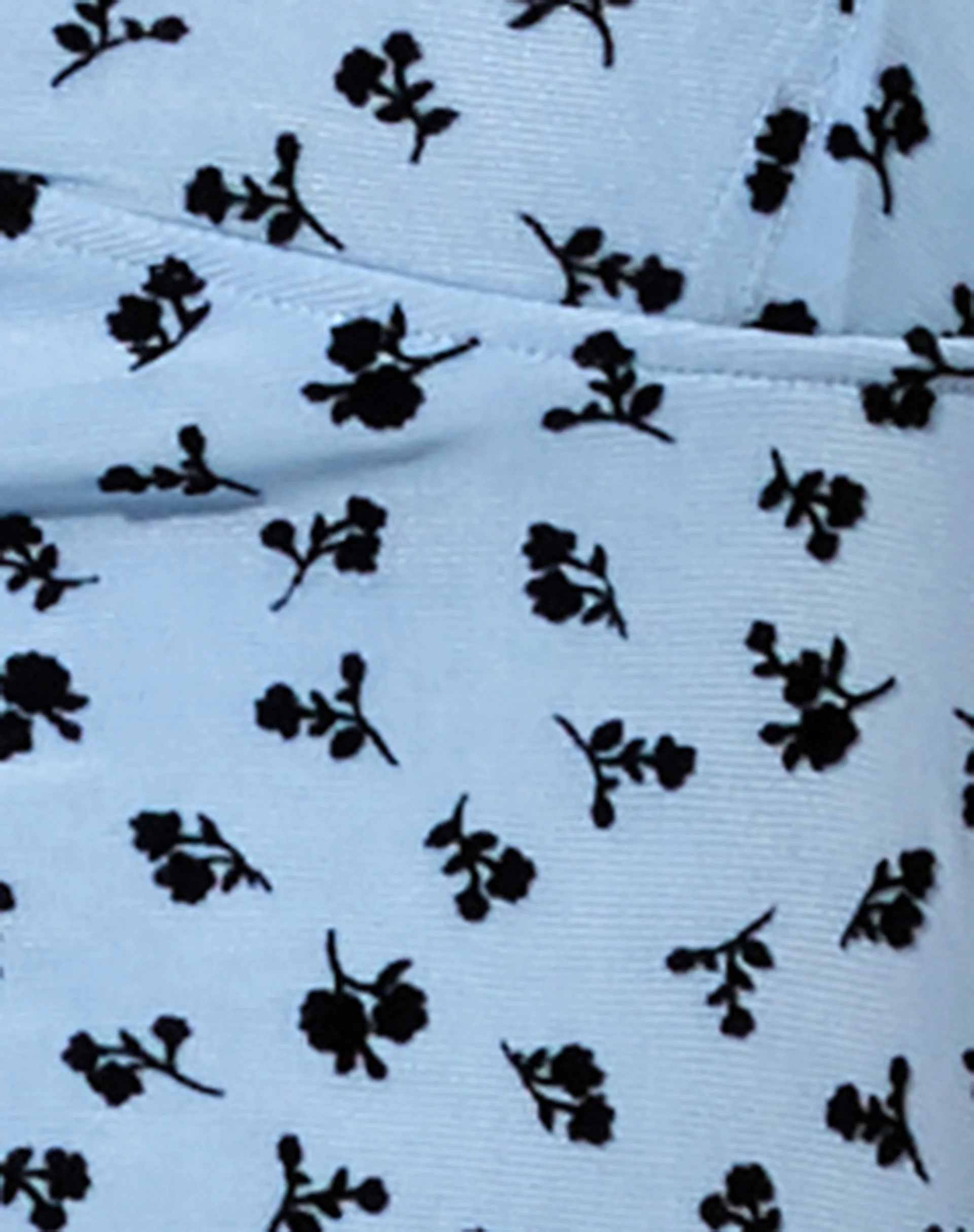 Cotina Midi Dress in Blue Flower Buds Black Flock - Image 5