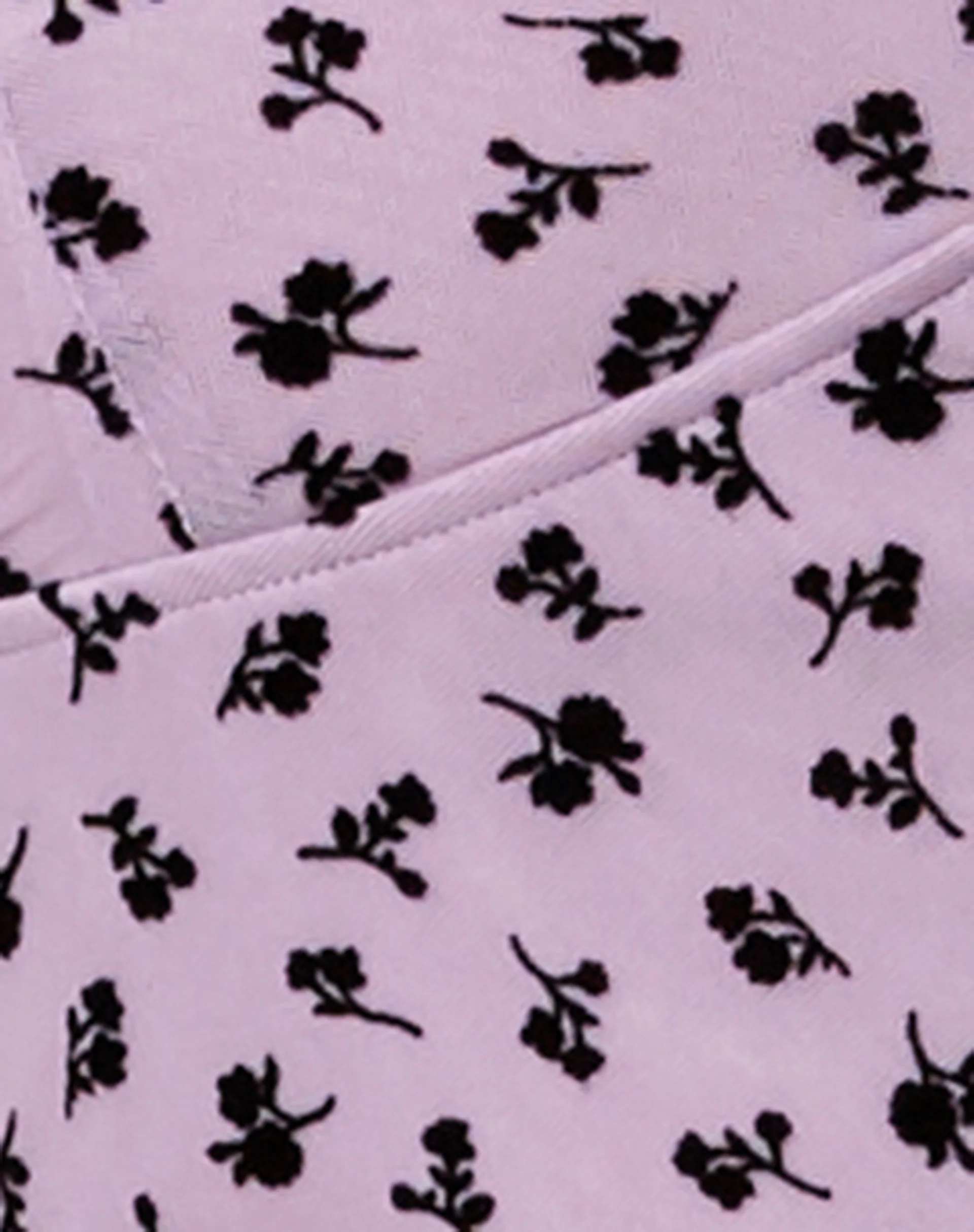 Cotina Midi Dress in Lilac Flower Buds Black Flock - Image 5