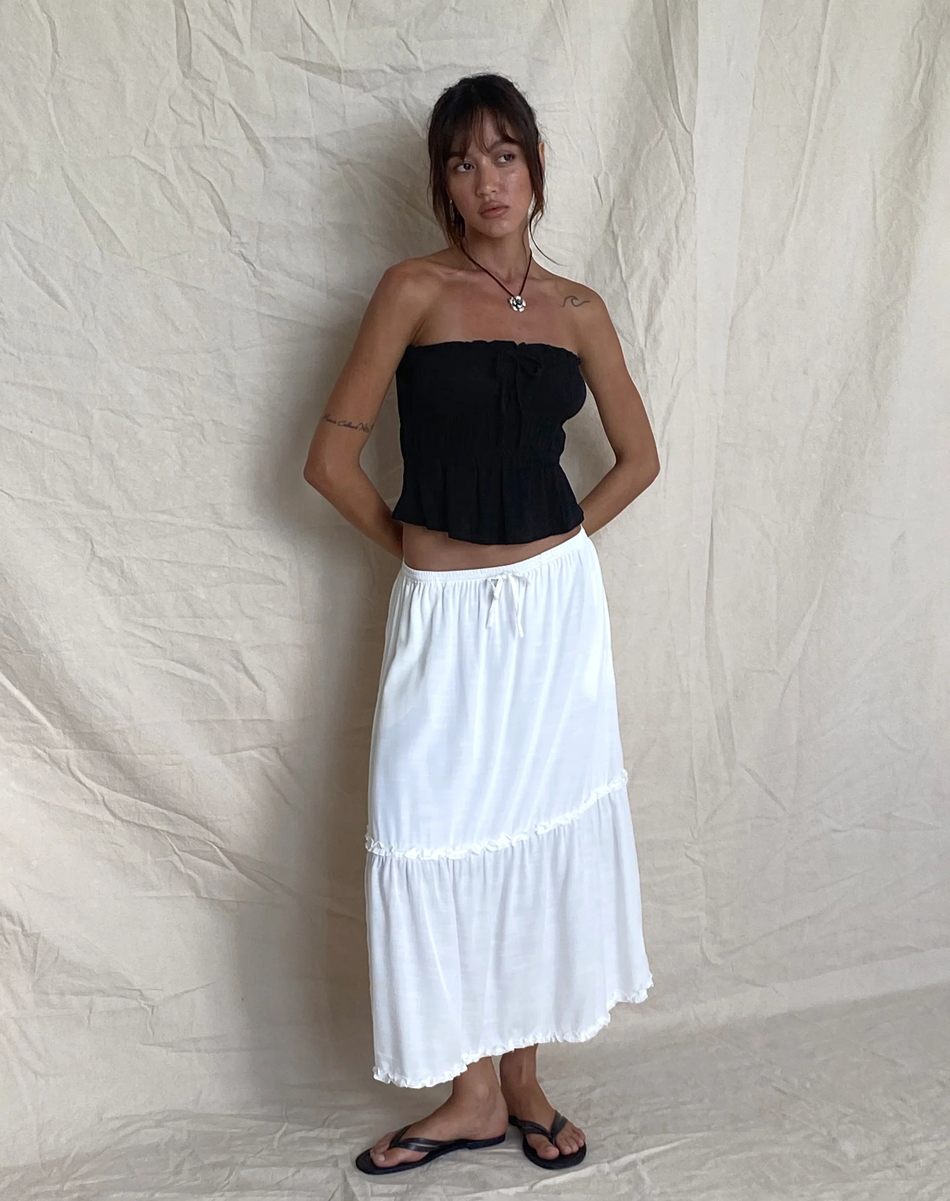Cove Bandeau Top in Crinkle Black - Image 3