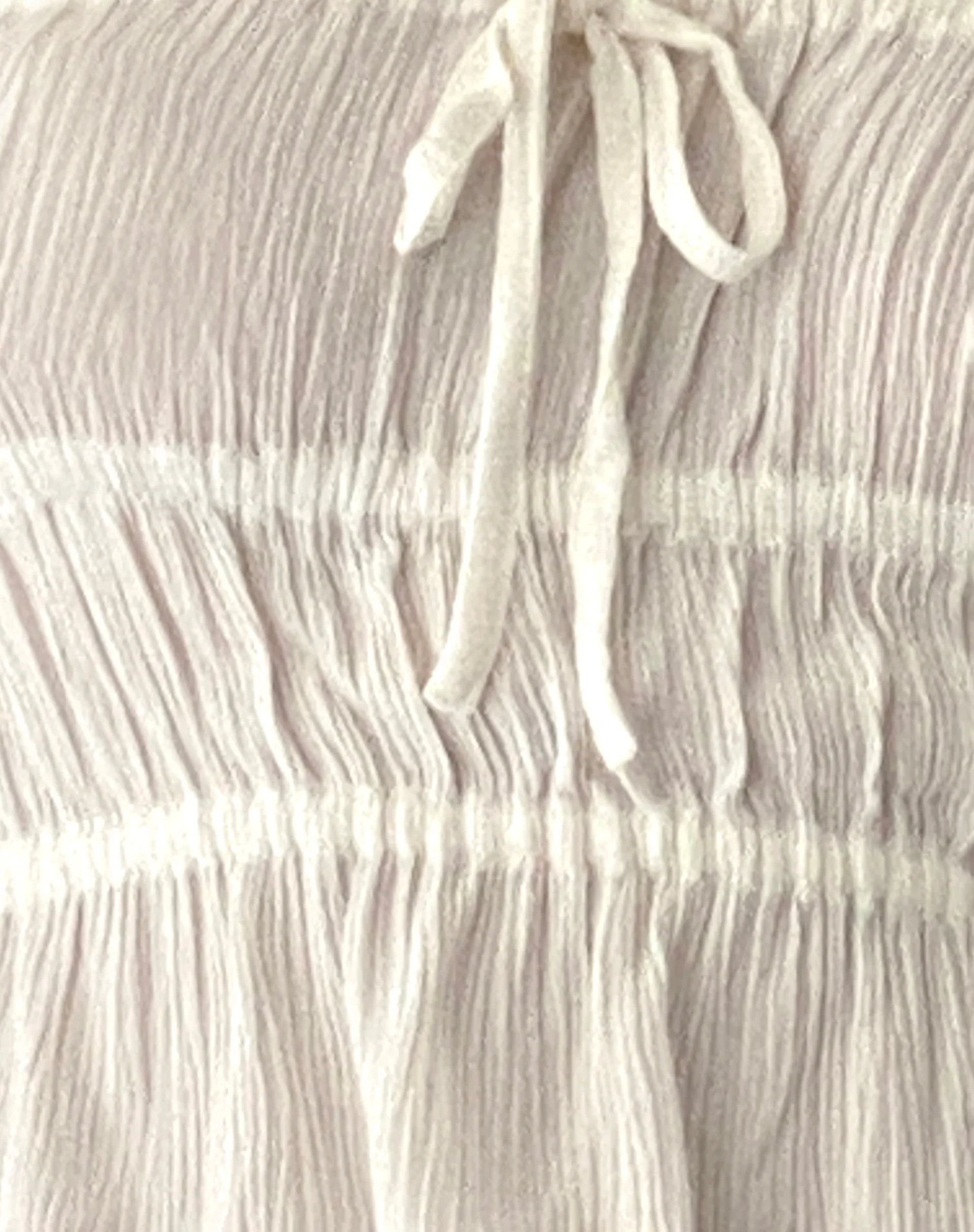 Cove Bandeau Top in Crinkle Off White - Image 6
