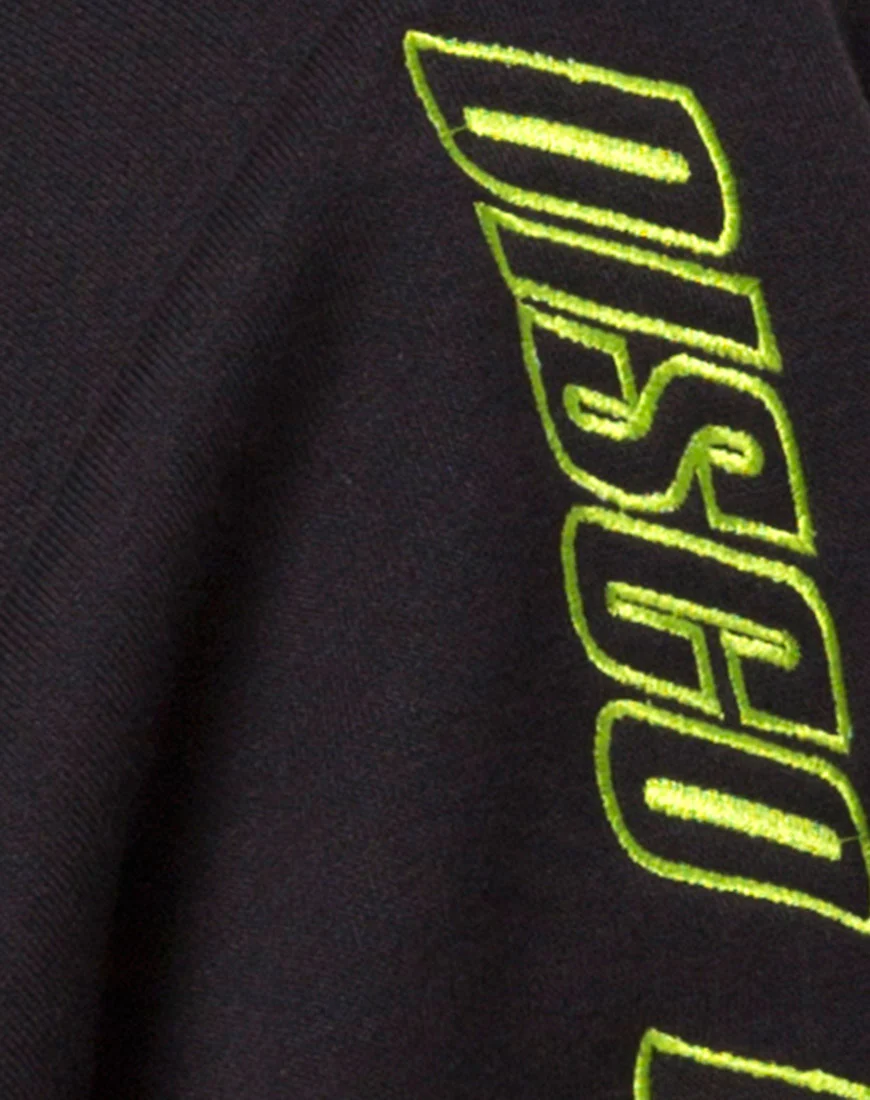 Cropped Black Hoodie in Disco Embro - Image 7