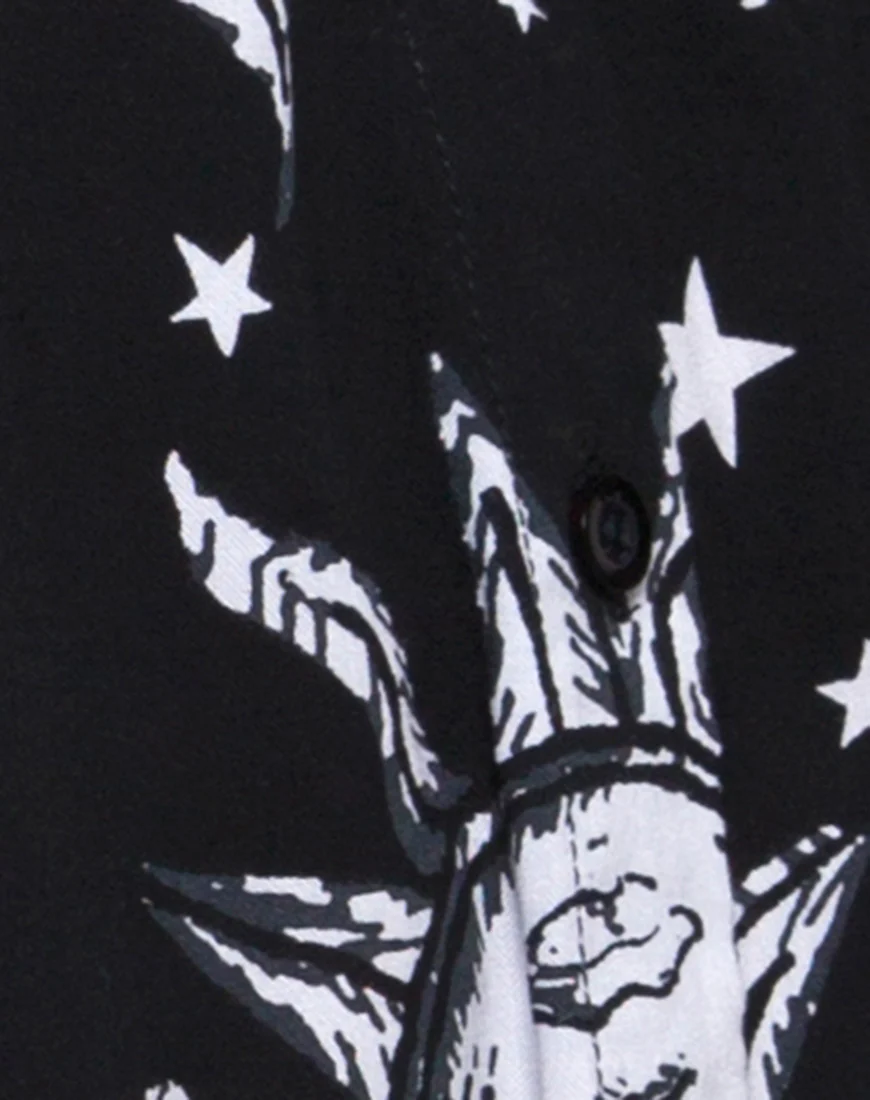 Crosena Swing Dress in Oversize Sun Moon and Stars - Image 5