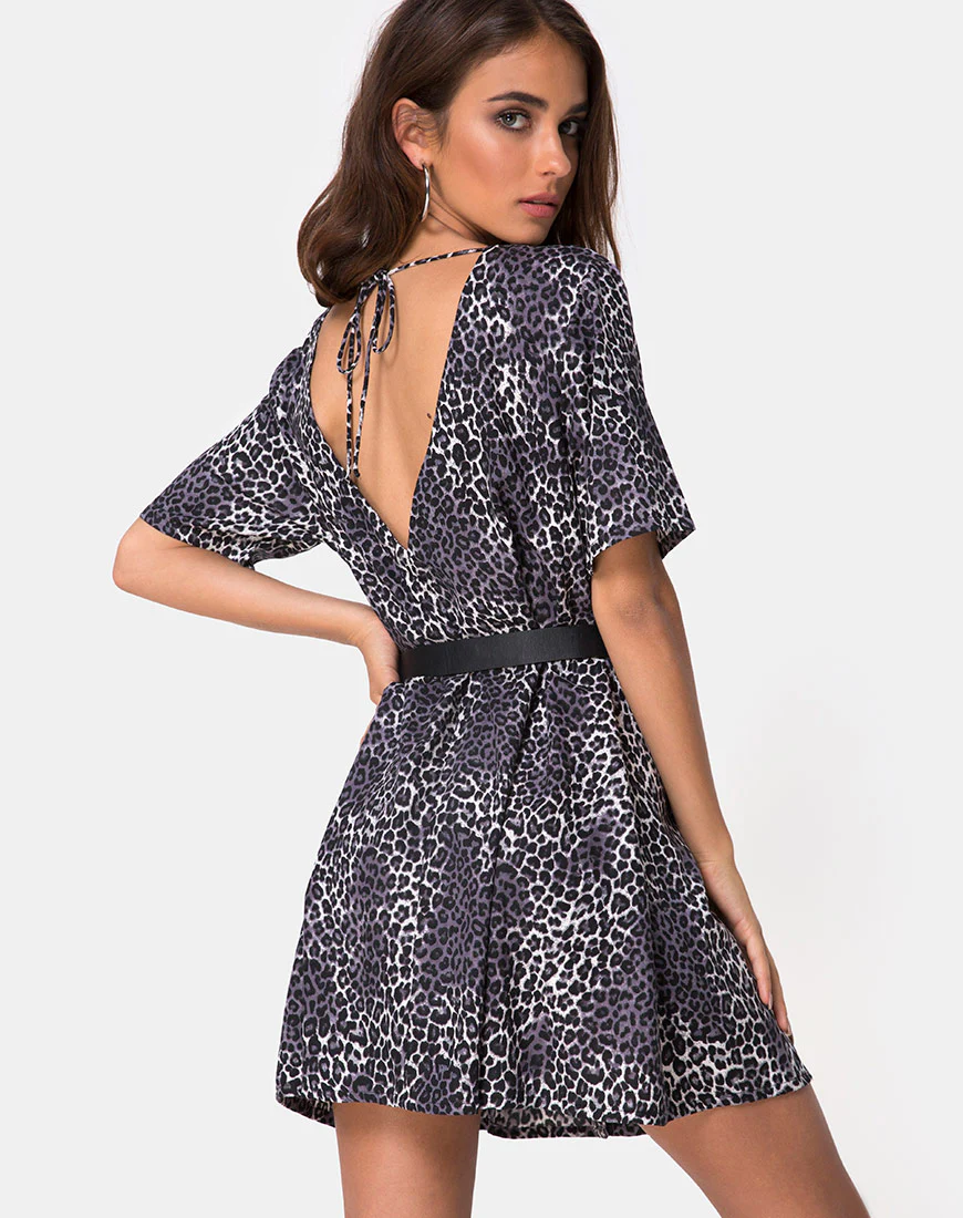 Crosena Swing Dress in Rar Leopard Grey - Image 2