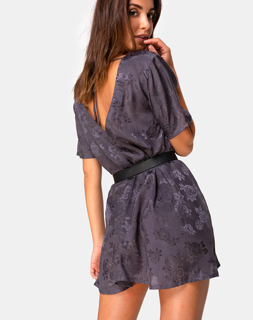 Crosena Swing Dress in Satin Rose Grey - Image 2