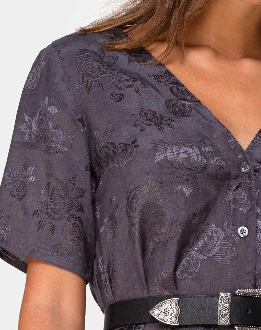 Crosena Swing Dress in Satin Rose Grey - Image 5