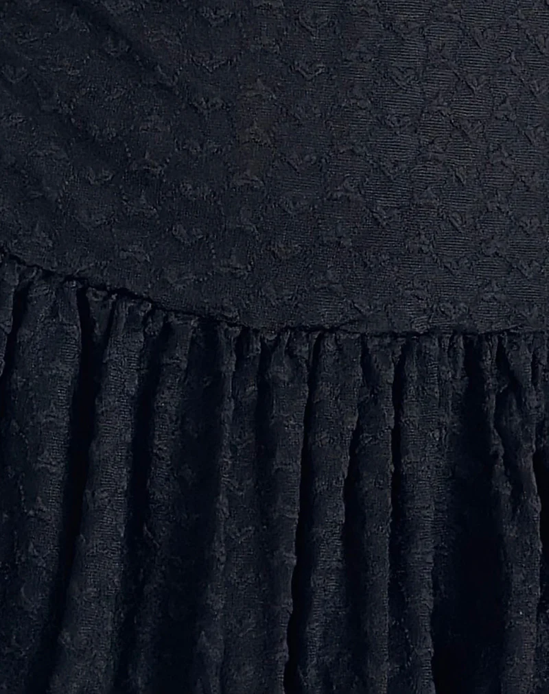 Cryolan Bandeau Mini Dress in Black Heart Lace - Image 6