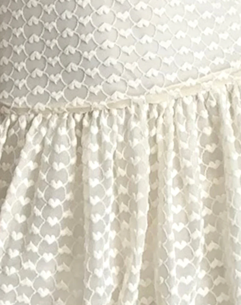 Cryolan Bandeau Mini Dress in Ivory Heart Lace - Image 6