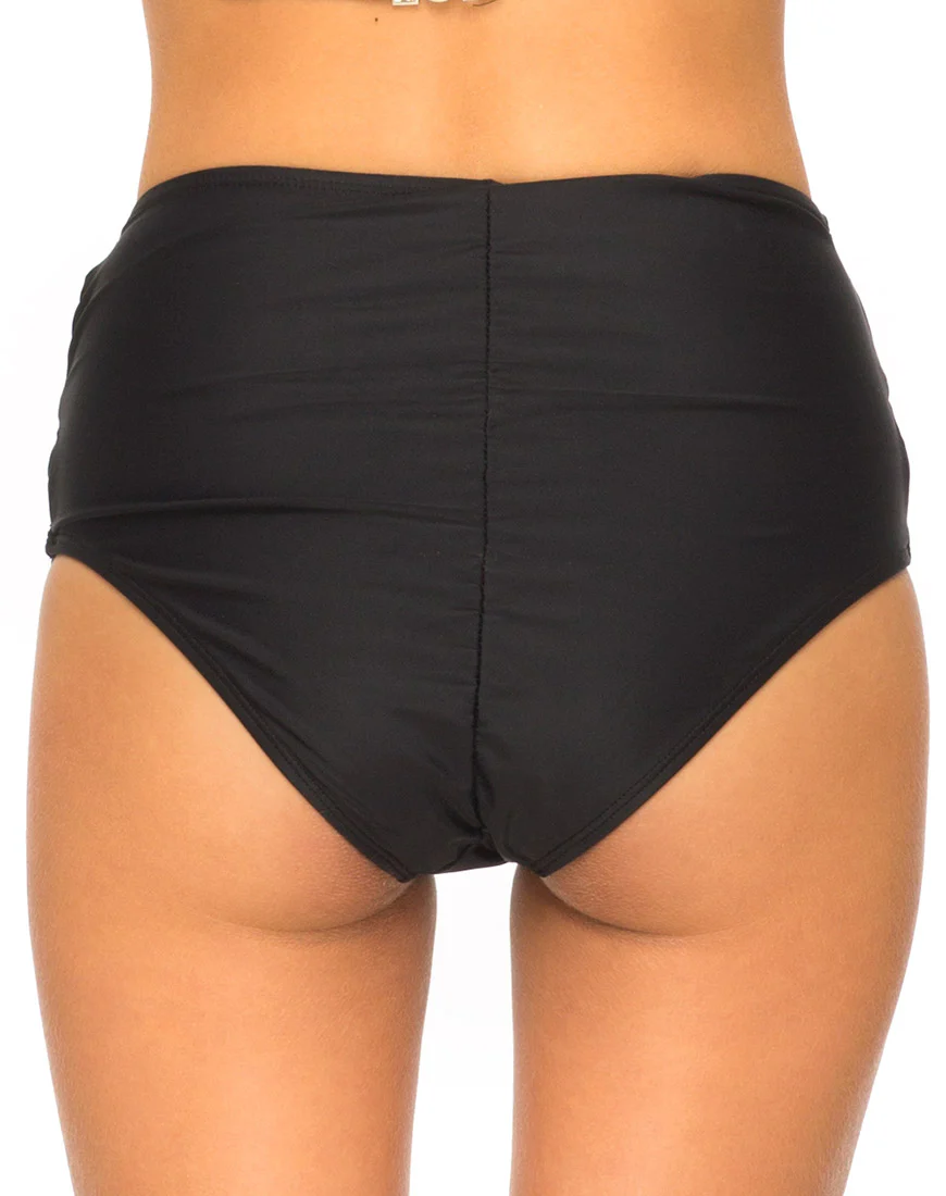 Crystal Cut Out Bikini Bottom in Black - Image 2