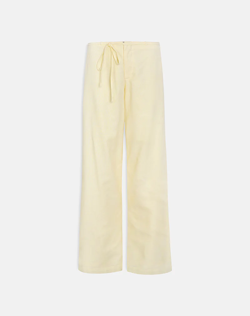 Curisa Trouser with Side Tie in Lemon - Image 2