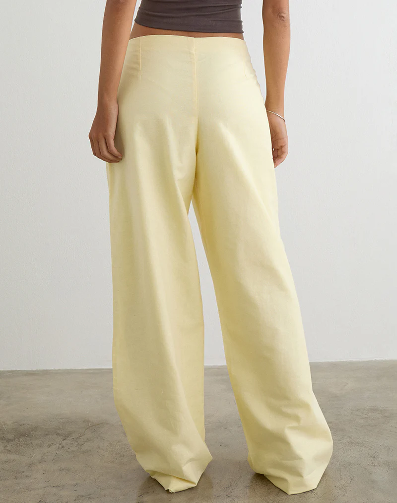 Curisa Trouser with Side Tie in Lemon - Image 3