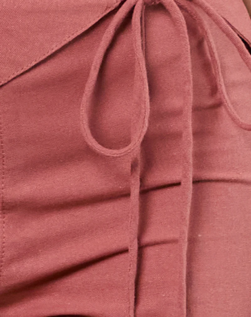 Cursa Trouser with Belt in Linen Tuscan Red - Image 6