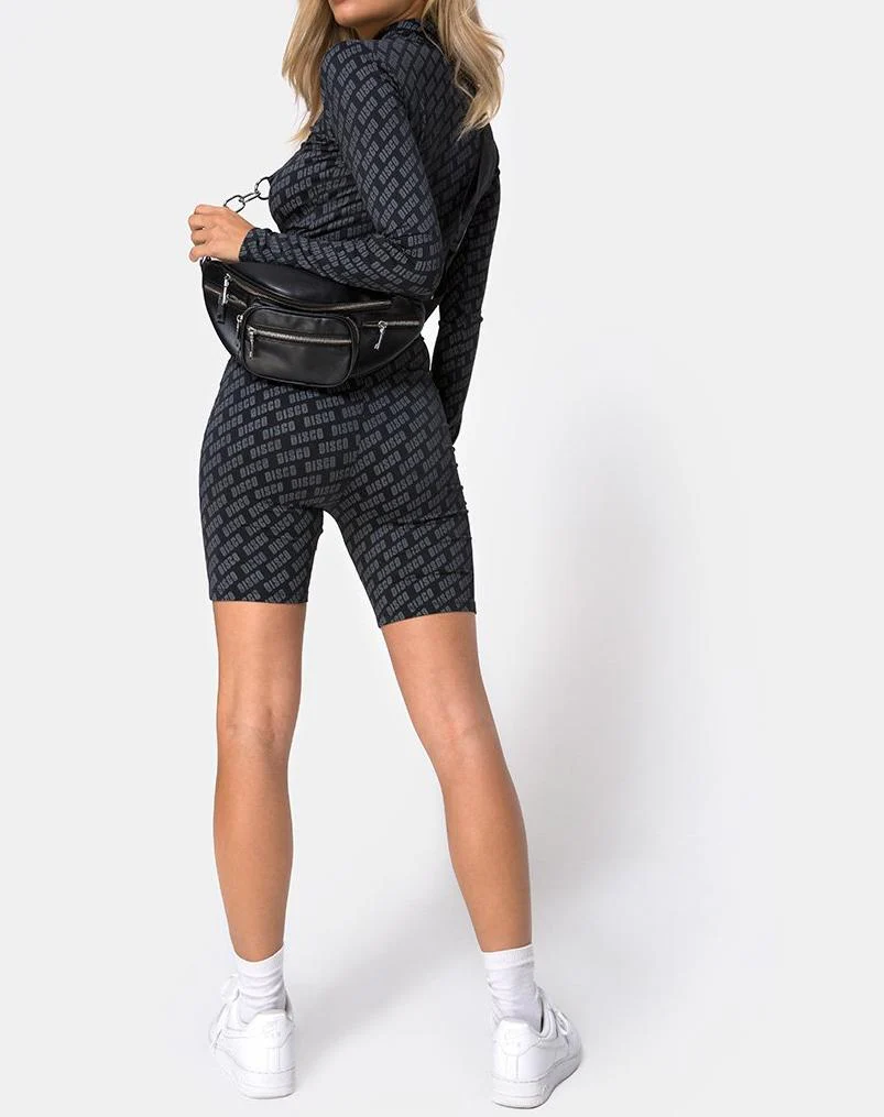 Cycle Short in Diagonal Disco Silver - Image 2