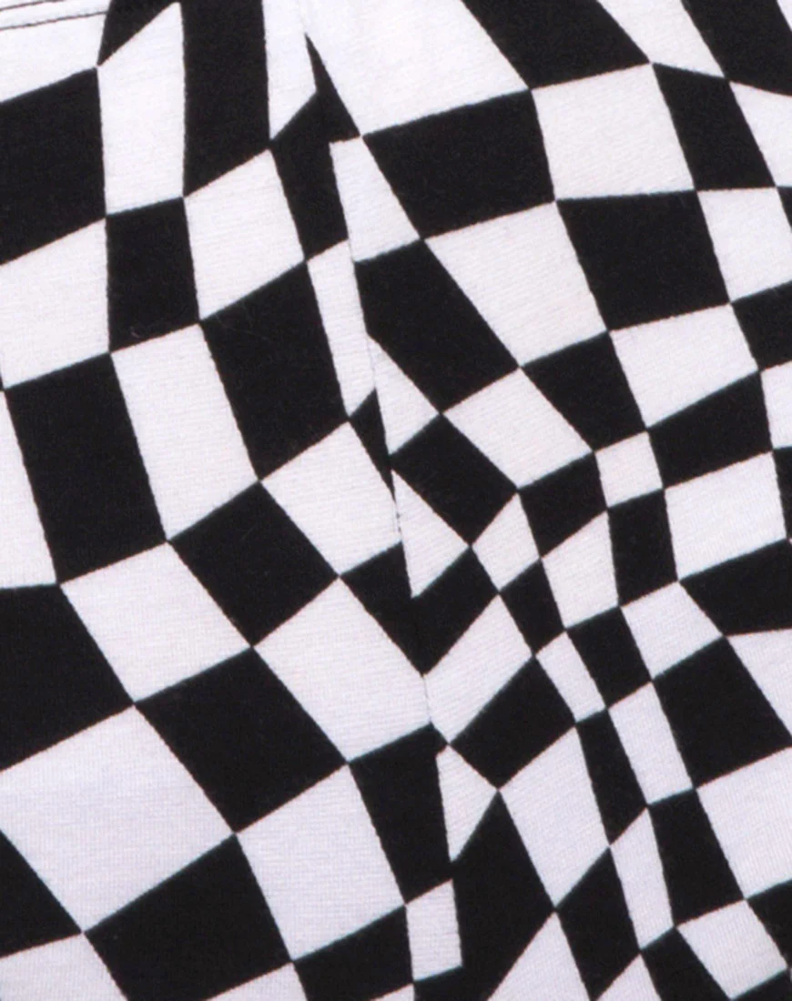 Cycle Short in Square Flag Black and White - Image 6
