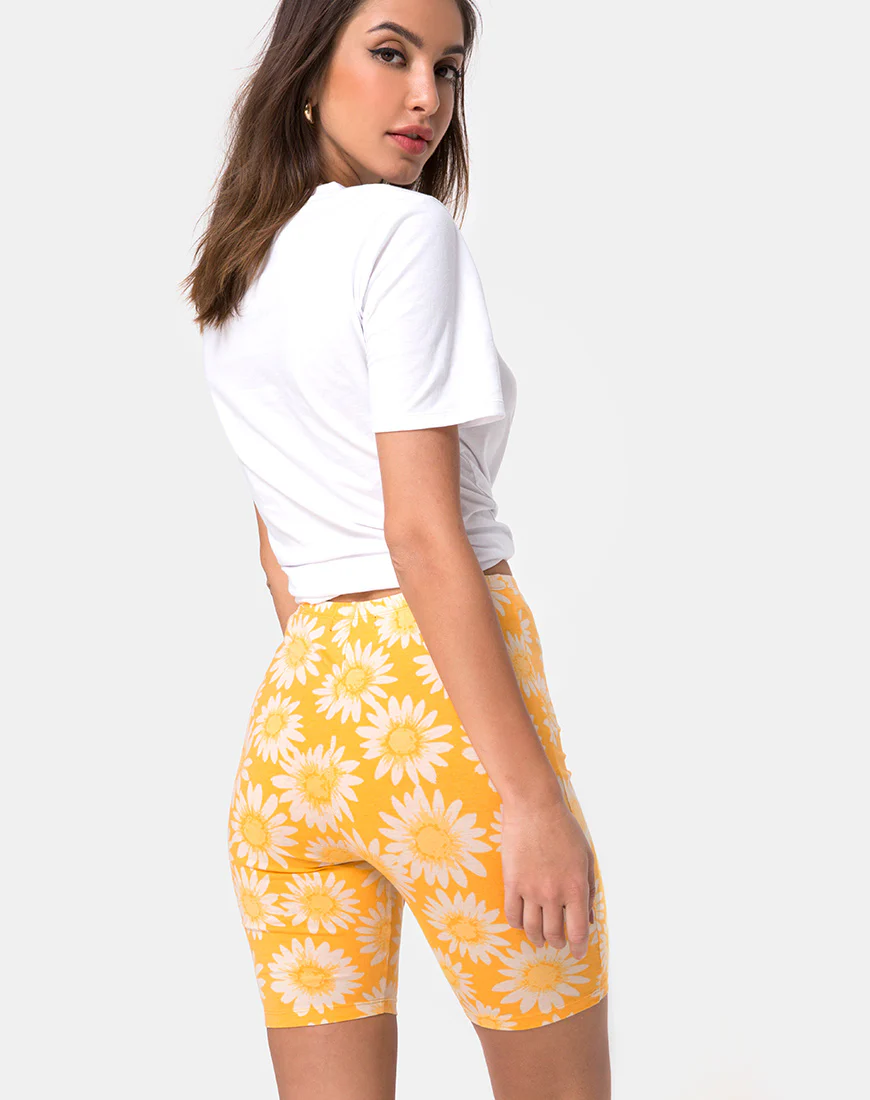 Cycle Short in Sunkissed Floral Yellow - Image 2