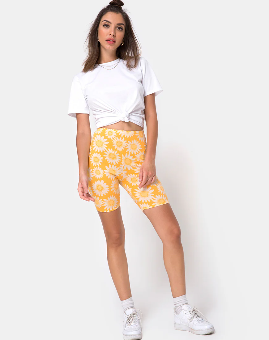 Cycle Short in Sunkissed Floral Yellow - Image 3