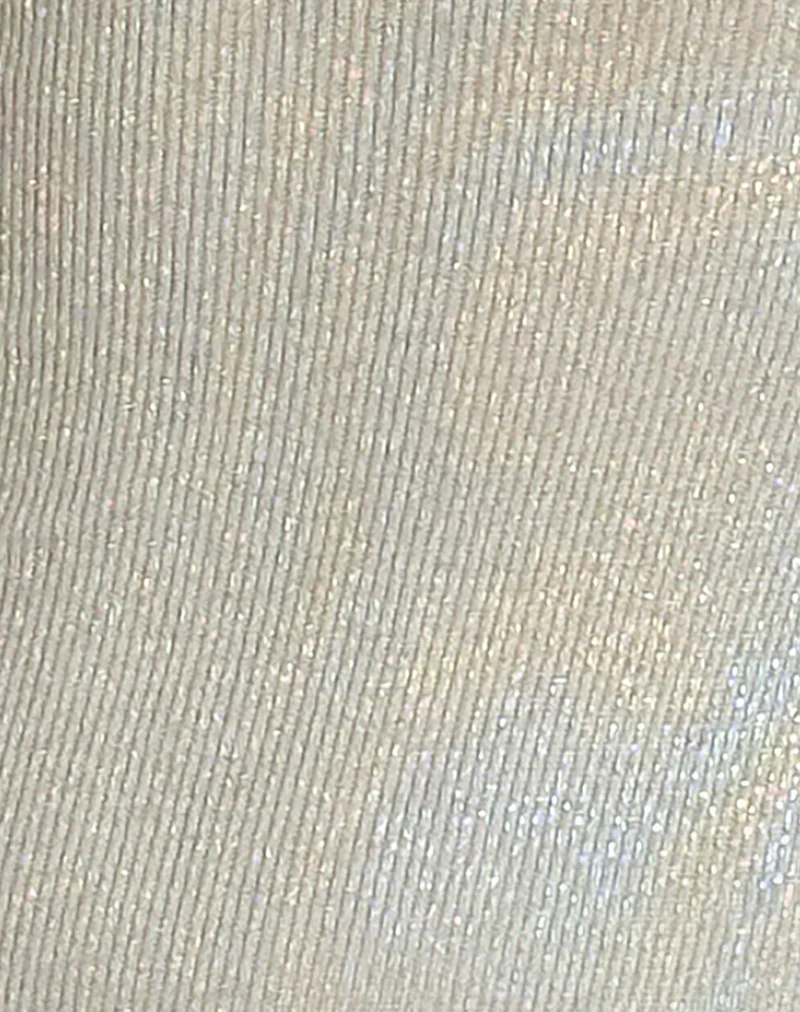 Cynthia Mini Dress in Shimmer Rib Ivory - Image 6