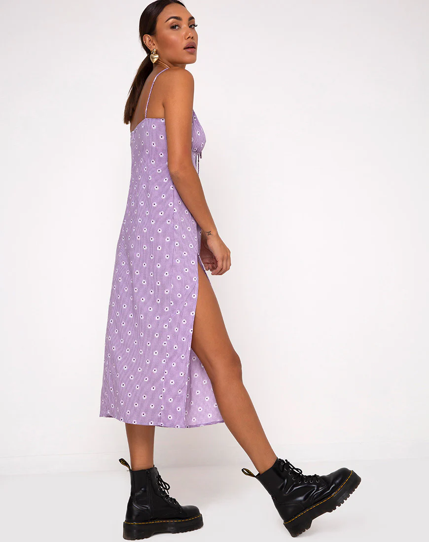 Cypress Midi Dress in Daisy Field Lavender - Image 2