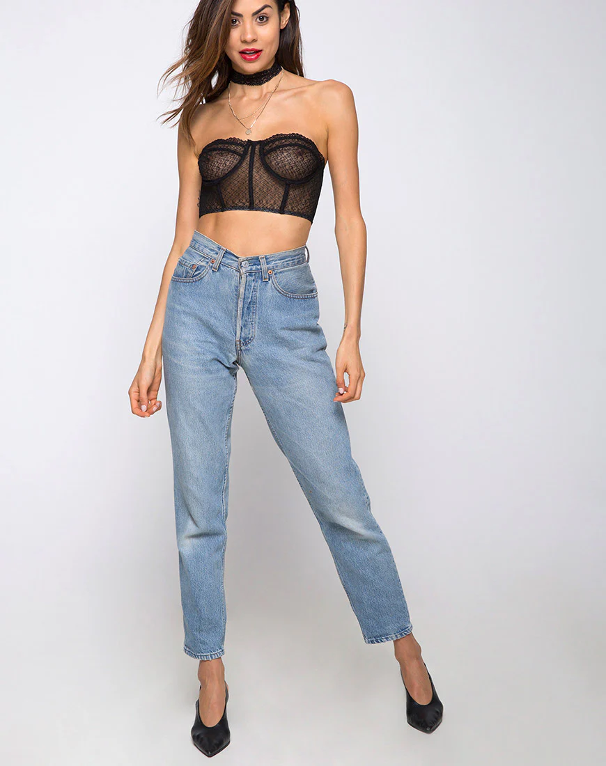 Cyrilla Bralet in Lacey Knit Black - Image 3