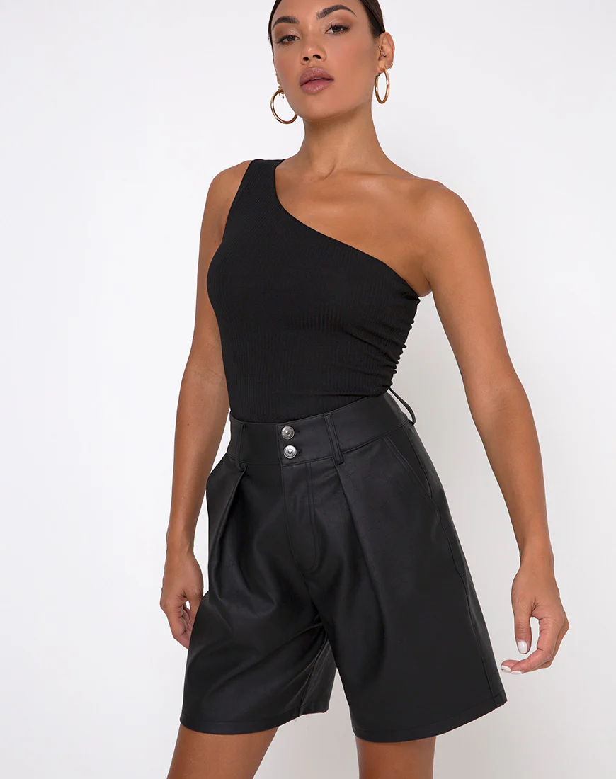 Dab Short in PU Matte Black - Image 5