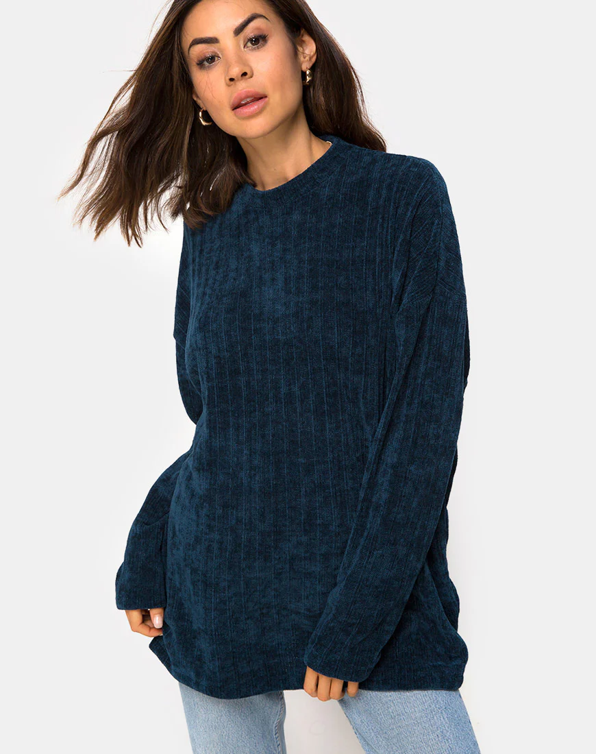 Dad Jumper in Chenille Blue - Image 2