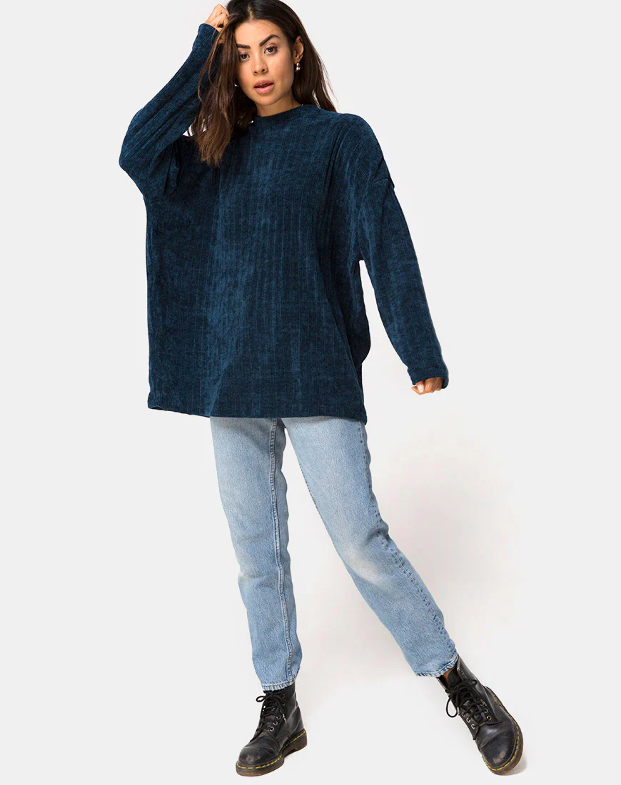 Dad Jumper in Chenille Blue - Image 3
