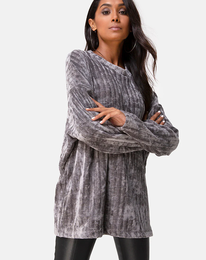 Dad Jumper in Chenille Grey - Image 2